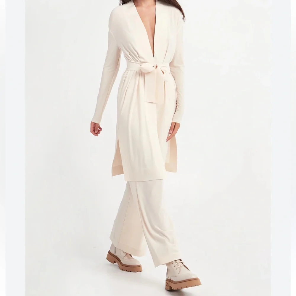 MAXMARA LEISURE Ivory Kardigan Damski Gordon Lightweight Smooth Size US Large - Picture 4 of 15